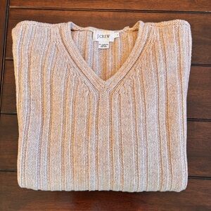 J. Crew Vintage Men's Beige V-Neck Sweater 100% Lambswool Size Large